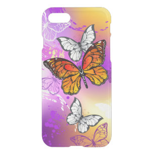 Monarch Butterflies on Purple Background iPhone SE/8/7 Case