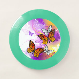 Monarch Butterflies on Purple Background Wham-O Frisbee