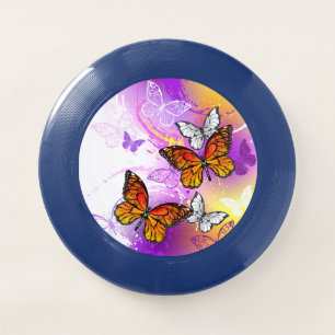 Monarch Butterflies on Purple Background Wham-O Frisbee