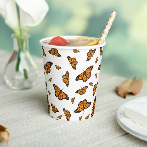 Monarch butterflies  paper cups