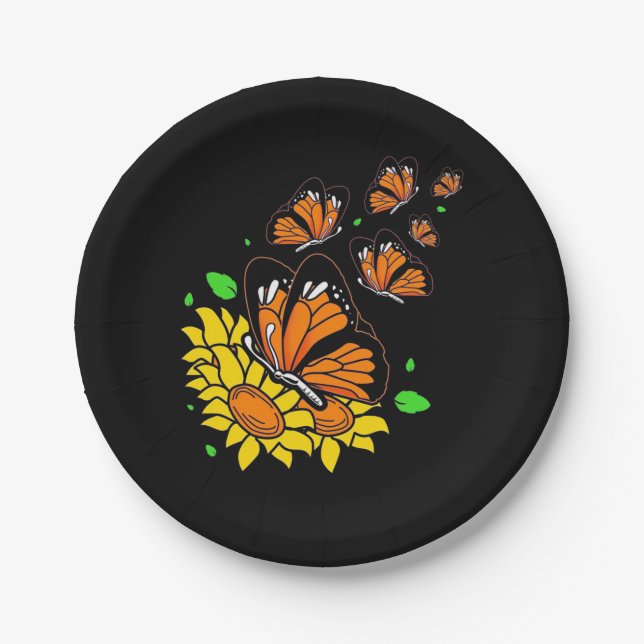 Monarch Butterflies Paper Plates (Front)