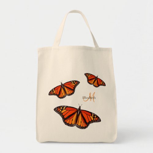 Monarch butterflies personalized tote bag