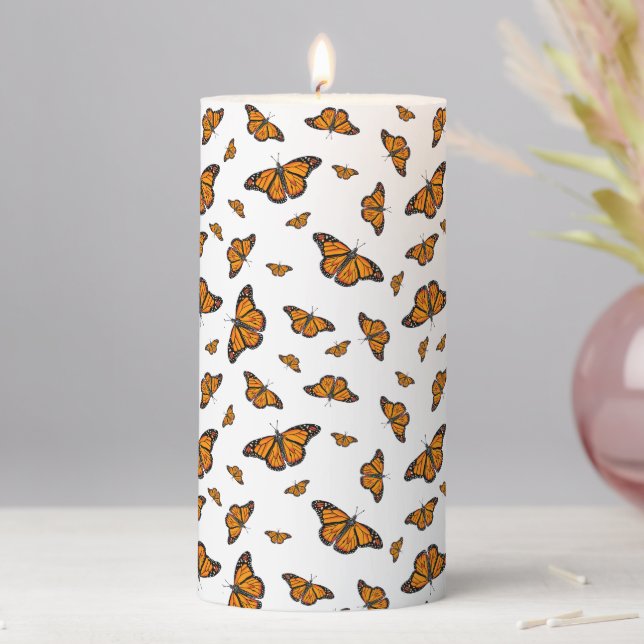 Monarch butterflies  pillar candle (In Situ)