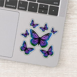 Monarch butterflies purple pink blue butteries sticker