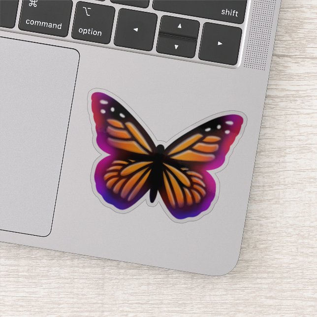 Monarch butterflies | purple pink butteries sticke sticker (Detail)