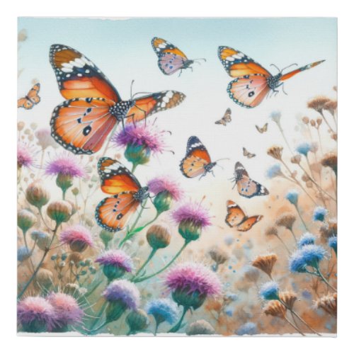 Monarch Butterflies REF257 _ Watercolor Faux Canvas Print