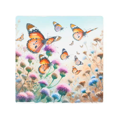 Monarch Butterflies REF257 _ Watercolor Metal Print
