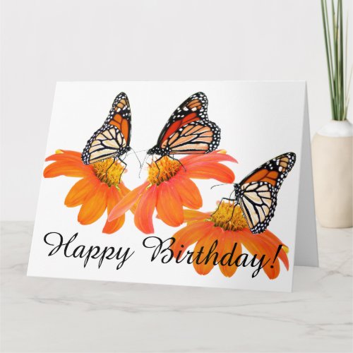 Monarch Butterflies Sunflower Flower Animal Floral Card