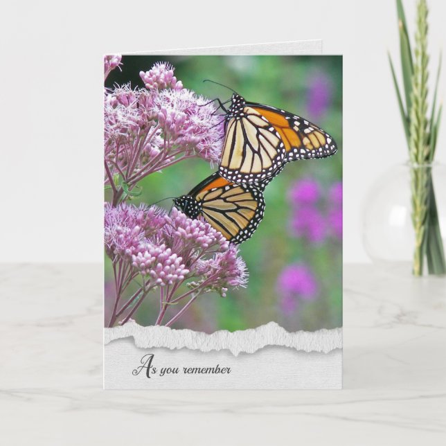 Monarch Butterflies Sympathy card (Front)