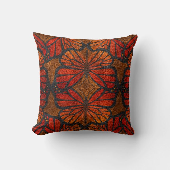 Monarch Butterflies Throw Pillow (Front)