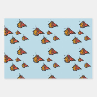 monarch butterflies wrapping paper sheets