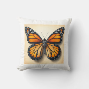 Monarch butterfly 060624IREF107 - Watercolor Throw Pillow