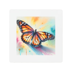 Monarch Butterfly 180924AREF112 - Watercolor Metal Print