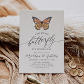 Our Little Butterfly Girls Pink Birthday Party Inv