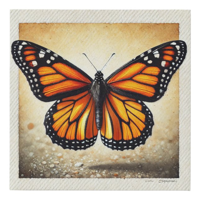 Monarch butterfly 231024IREF220 - Watercolor Faux Canvas Print (Front)