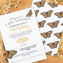 Monarch Butterfly 70th Birthday Card Shower