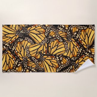 Monarch Butterfly Abstract Beach Towel