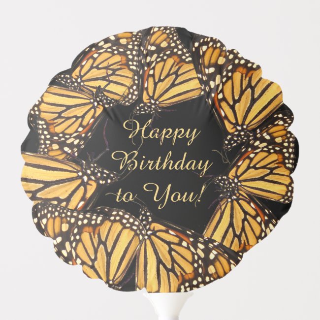 Monarch Butterfly Abstract Birthday Balloon