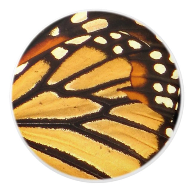 Monarch Butterfly Abstract Ceramic Knob (Front)