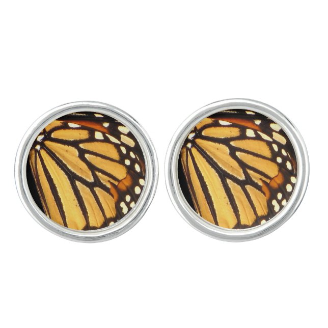Monarch Butterfly Abstract Cuff Links (Front)