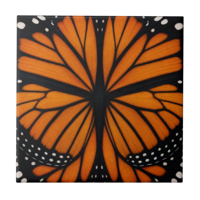 Monarch Butterfly Abstract Design Ceramic Tile (Front)