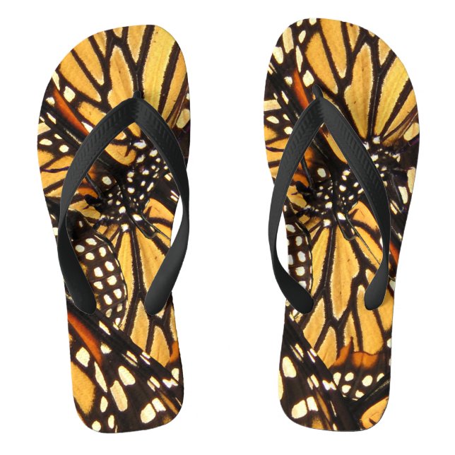 Monarch Butterfly Abstract Flip Flops (Footbed)