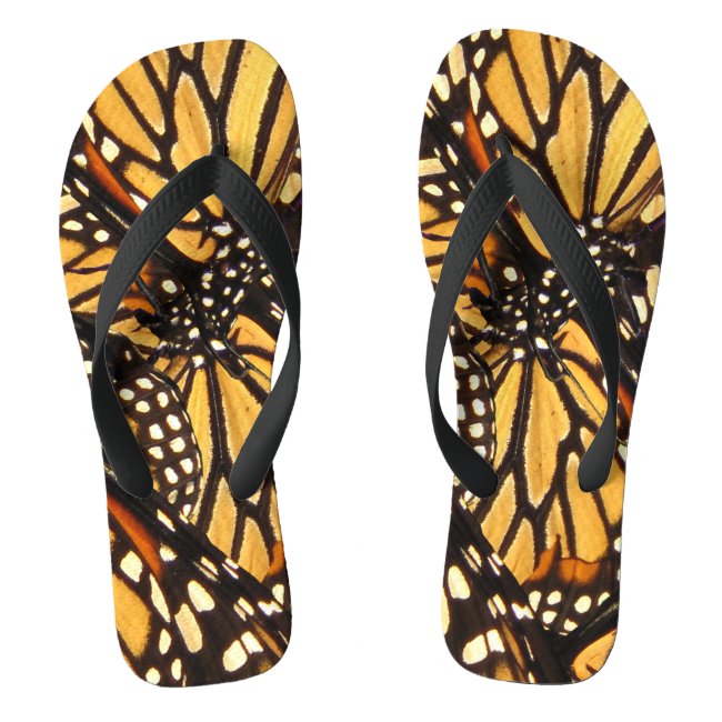 Monarch Butterfly Abstract Flip Flops