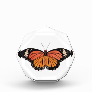 Monarch Butterfly Acrylic Octagon Award