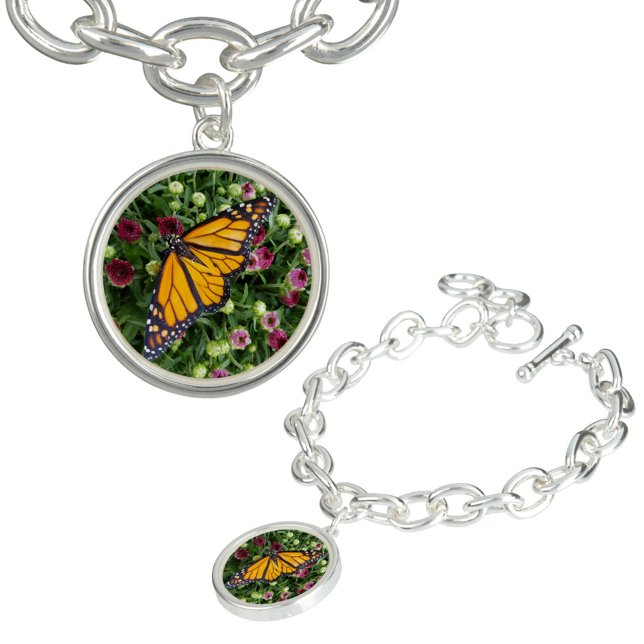 Monarch Butterfly among Wildflowers Photographic Bracelet (Creator Uploaded)