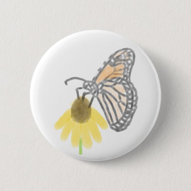 Monarch Butterfly and Black-Eyed Susan Button (Front)