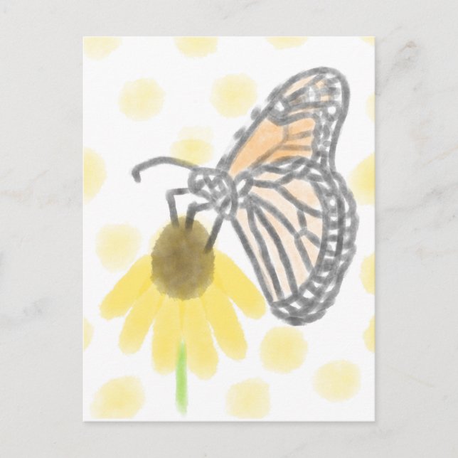 Monarch Butterfly and Black-Eyed Susan Postcard (Front)