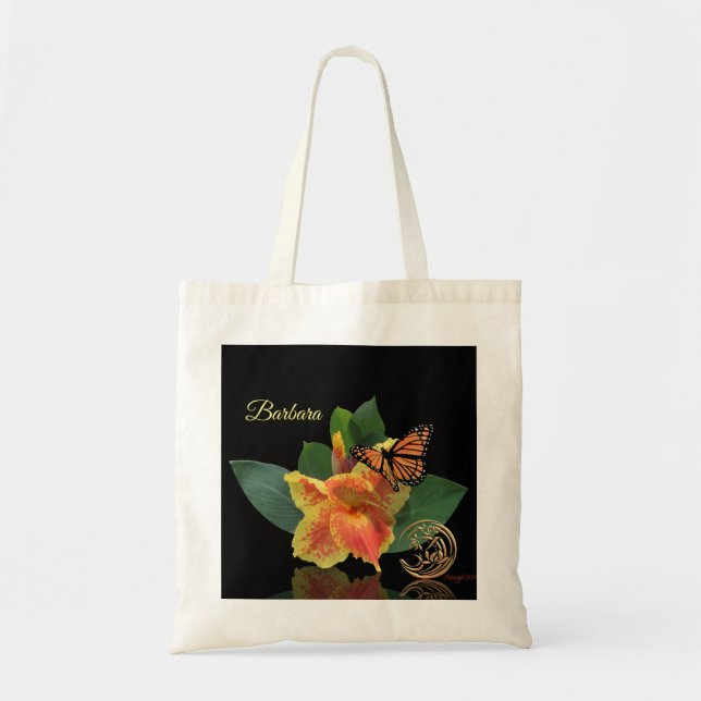Monarch Butterfly and Canna Lily Tote (Front)