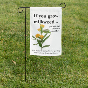 Monarch butterfly and caterpillar flag