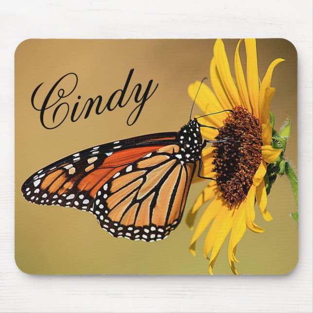 Monarch Butterfly and Sunflower Mouse Pad (Front)