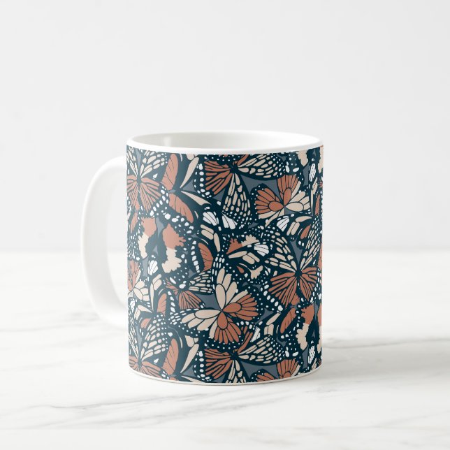 Monarch butterfly animal print 1 coffee mug (Front Left)