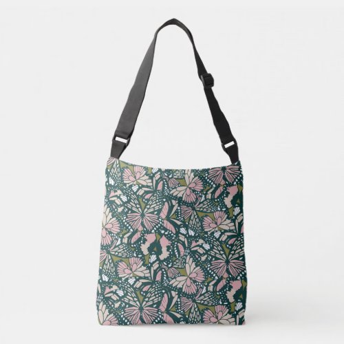 Monarch butterfly animal print 3 crossbody bag