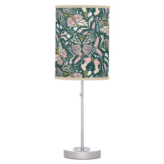 Monarch butterfly animal print 3 table lamp (Front)