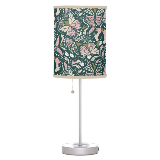 Monarch butterfly animal print 3 table lamp (Right)