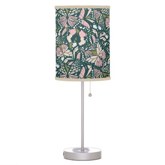 Monarch butterfly animal print 3 table lamp (Left)