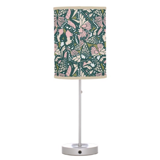 Monarch butterfly animal print 3 table lamp (Back)