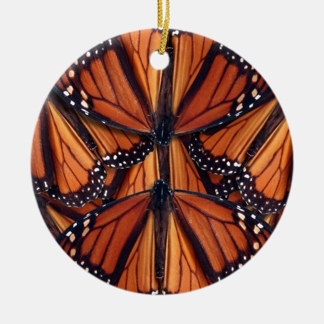 monarch butterfly art ceramic ornament (Front)