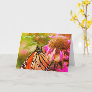 Monarch Butterfly Art Personalized Birthday Card