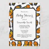 Monarch Butterfly Baby Shower Invitation