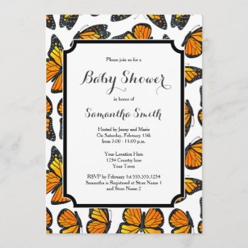 Monarch Butterfly Baby Shower Invitation by prettypicture at Zazzle