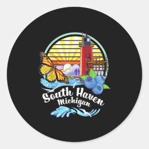 Monarch Butterfly Beach - South Haven Michigan Lig Classic Round Sticker
