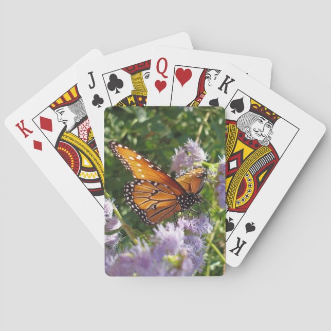 Monarch Butterfly Beautiful Insect Photo Flowers Poker Cards (Back)