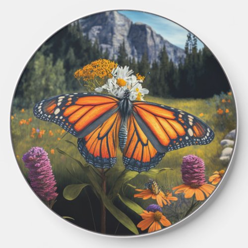 Monarch Butterfly Beautiful Meadow Nature Scene Wireless Charger