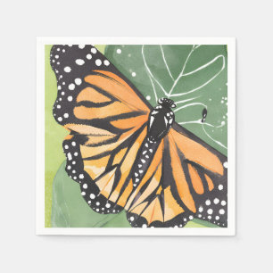 Monarch Butterfly   Beautiful Watercolor Napkins