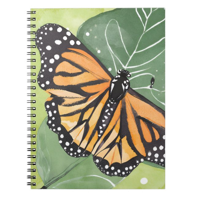 Monarch Butterfly | Beautiful Watercolor Notebook (Front)