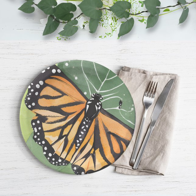 Monarch Butterfly | Beautiful Watercolor Paper Plates (Creator Uploaded)